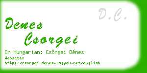 denes csorgei business card