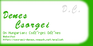 denes csorgei business card